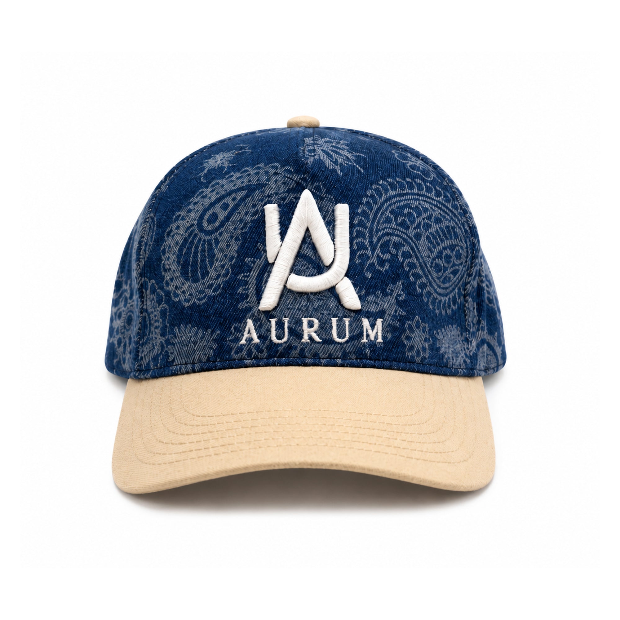 GORRA AURUM AZUL-CAFE LOGO BLANCO