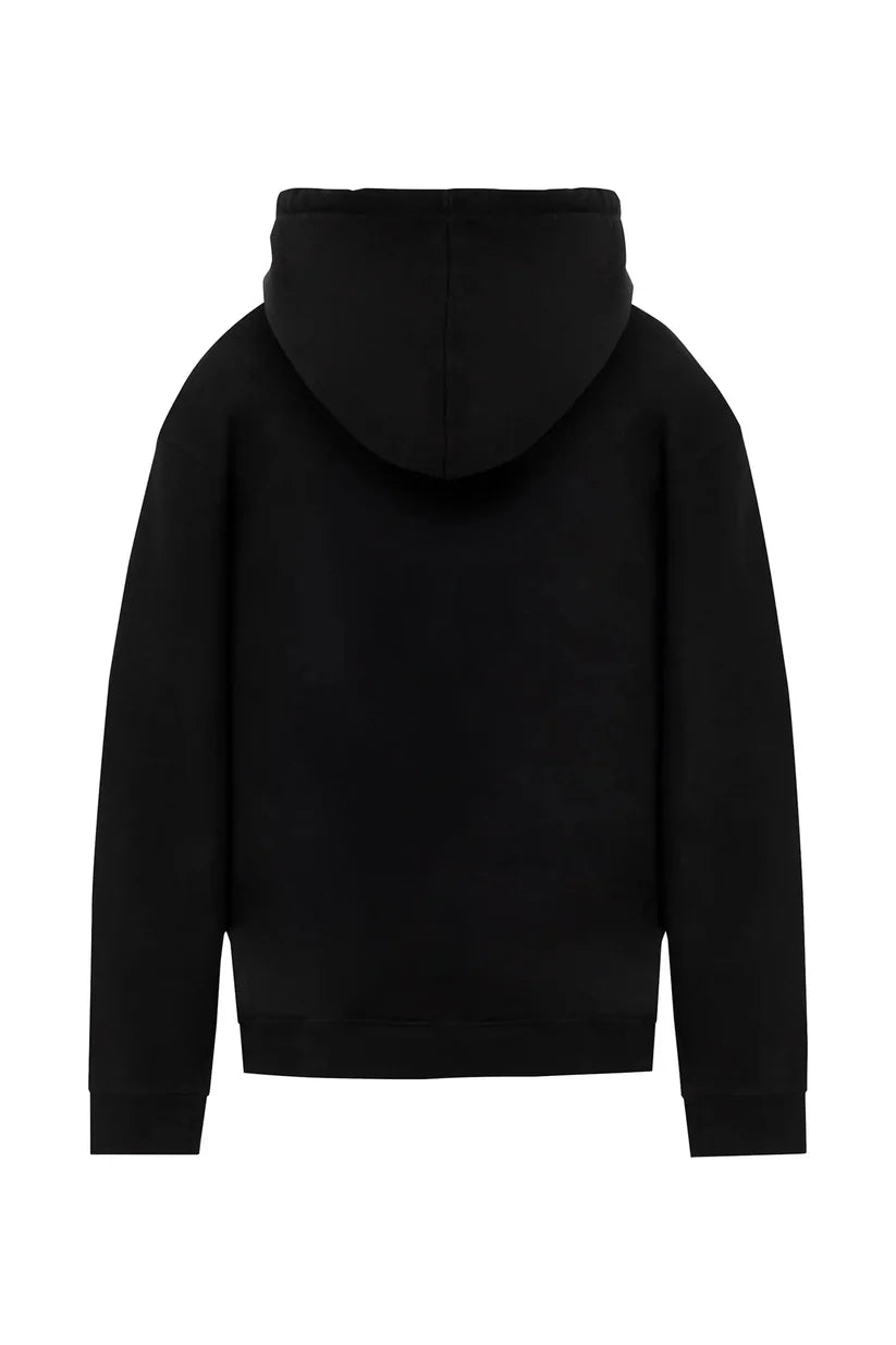 Hoodie Remanence negro con capucha relaxed fit