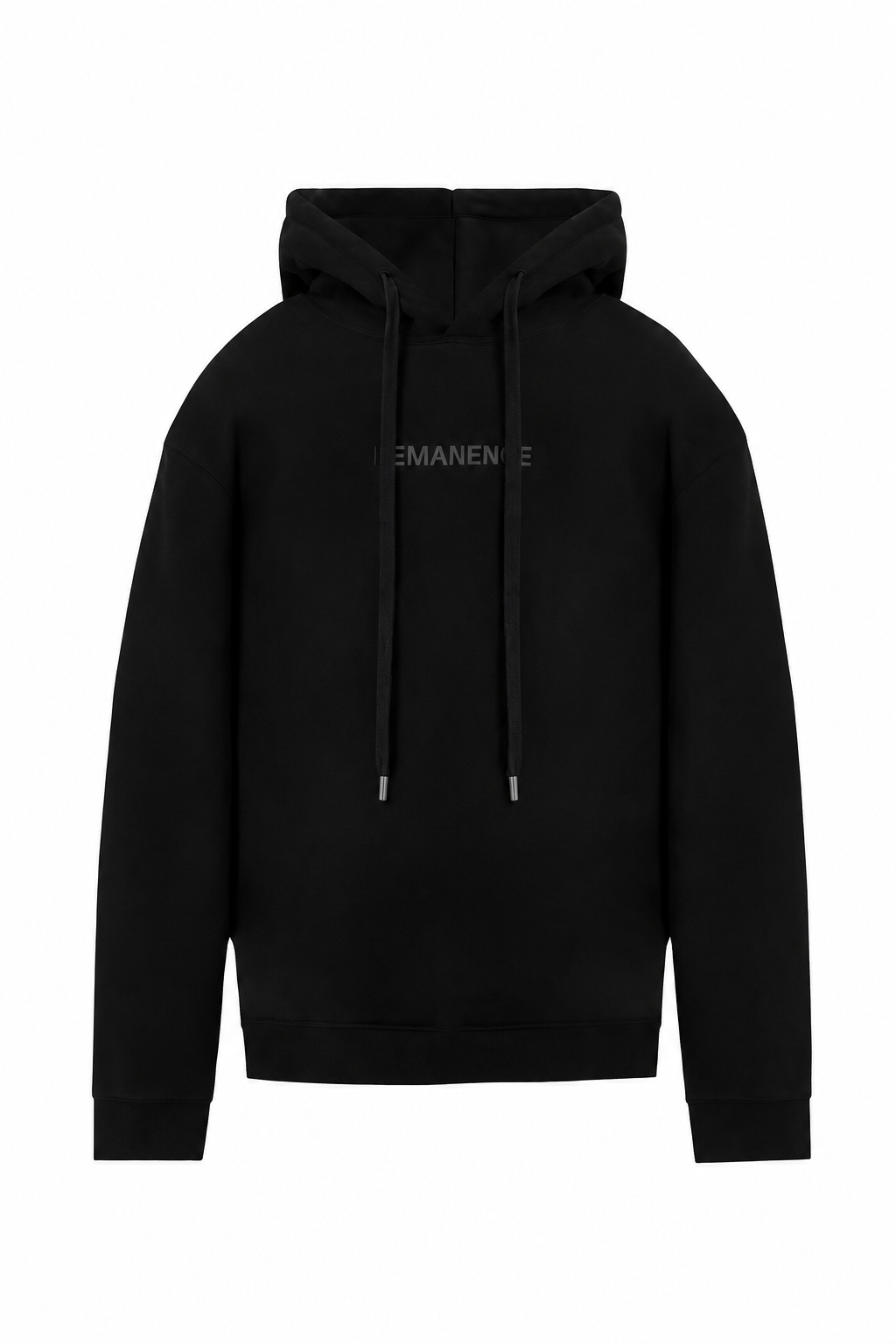Hoodie Remanence negro con capucha relaxed fit