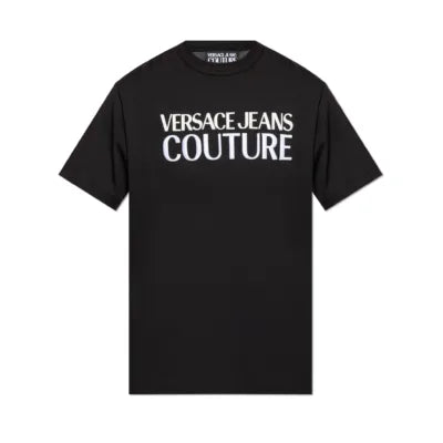 Camiseta Negra Versace Jeans Logo Blanco