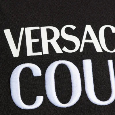 Camiseta Negra Versace Jeans Logo Blanco