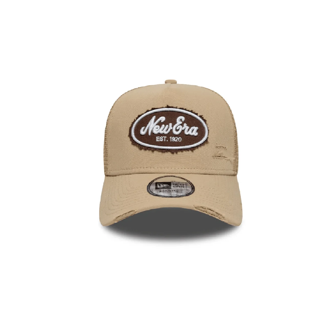 Gorra New Era -940Trucker- Oval Canvas Distress Newera Beige