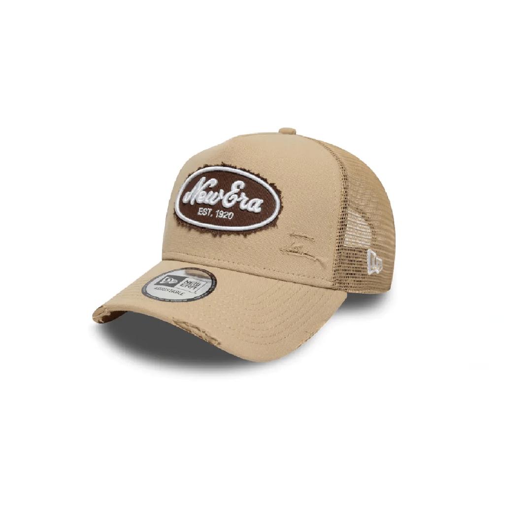Gorra New Era -940Trucker- Oval Canvas Distress Newera Beige