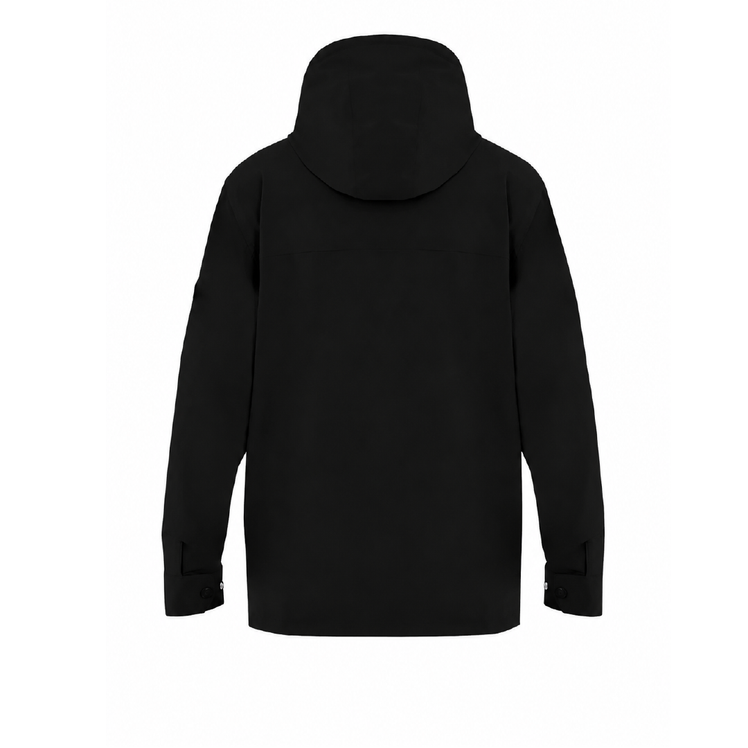 Mens black jacket with removable hood Holmium