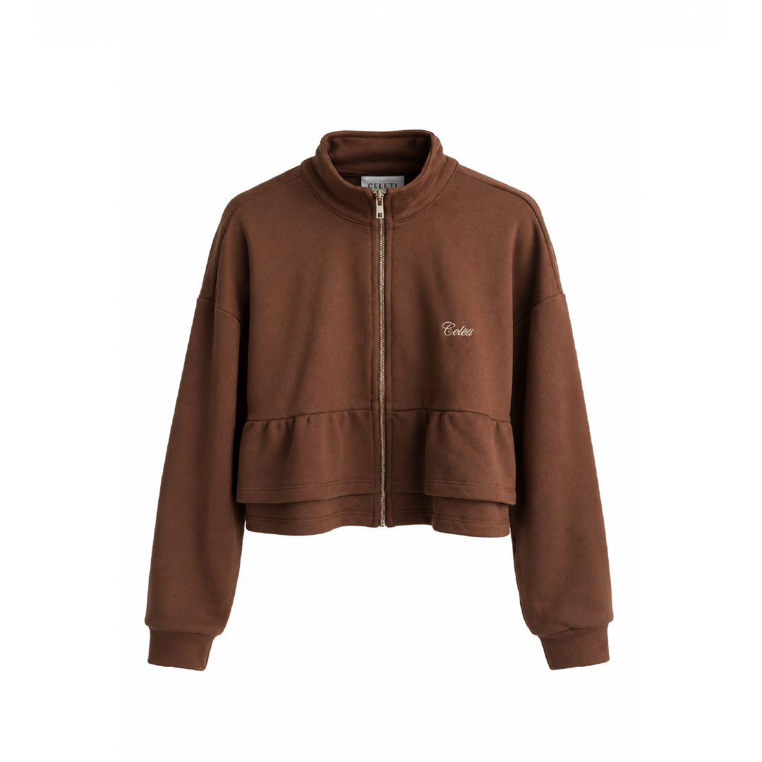 CELEIT COQUETTE HOODIE BROWN